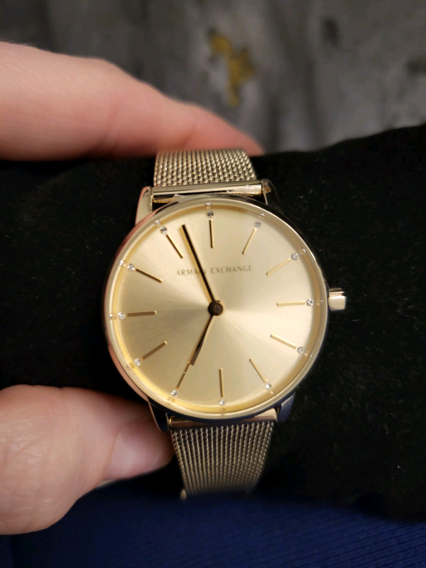 armani gold mesh watch